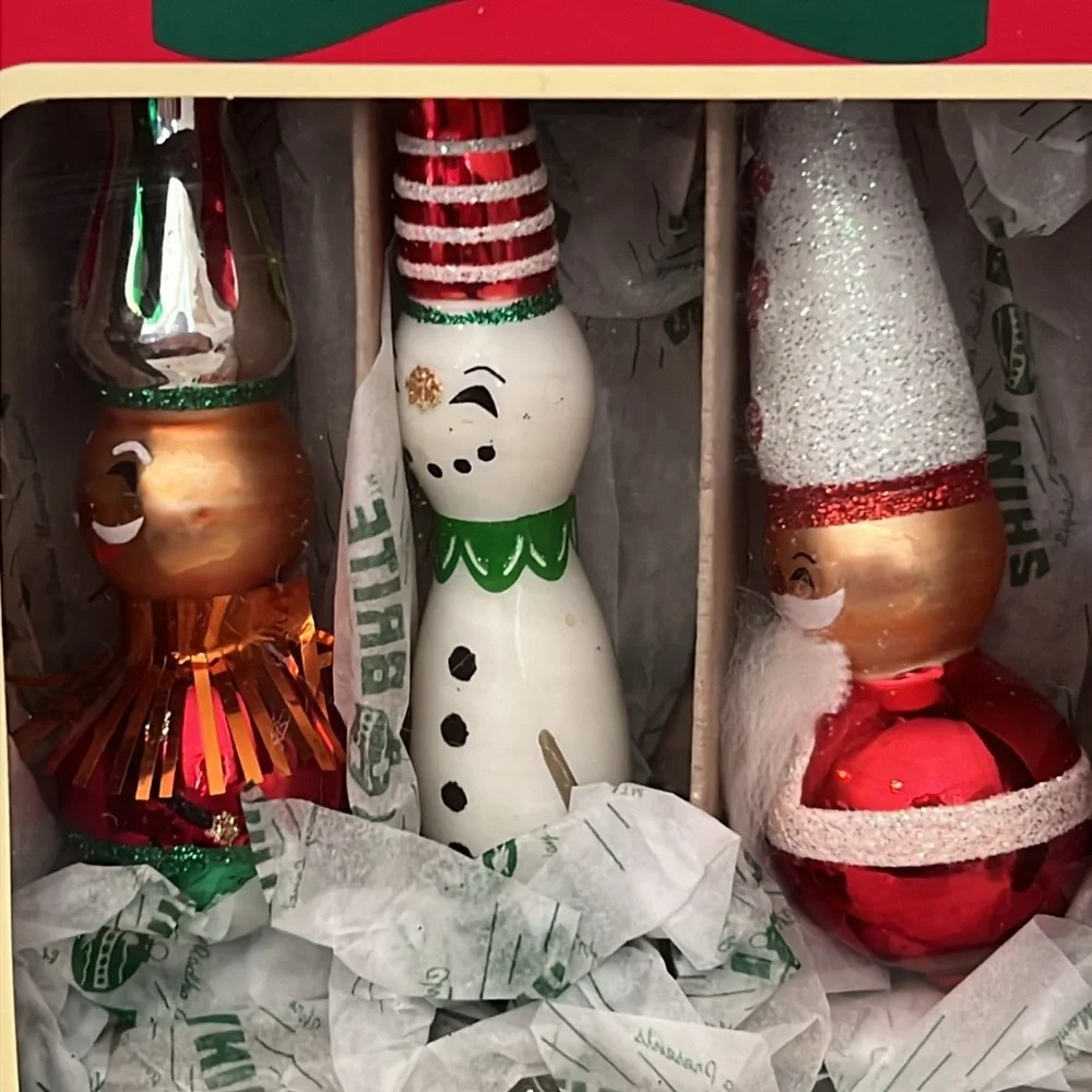 NWT Christopher Radko Shiny Brite 2.5” decorated glass Christmas or figures